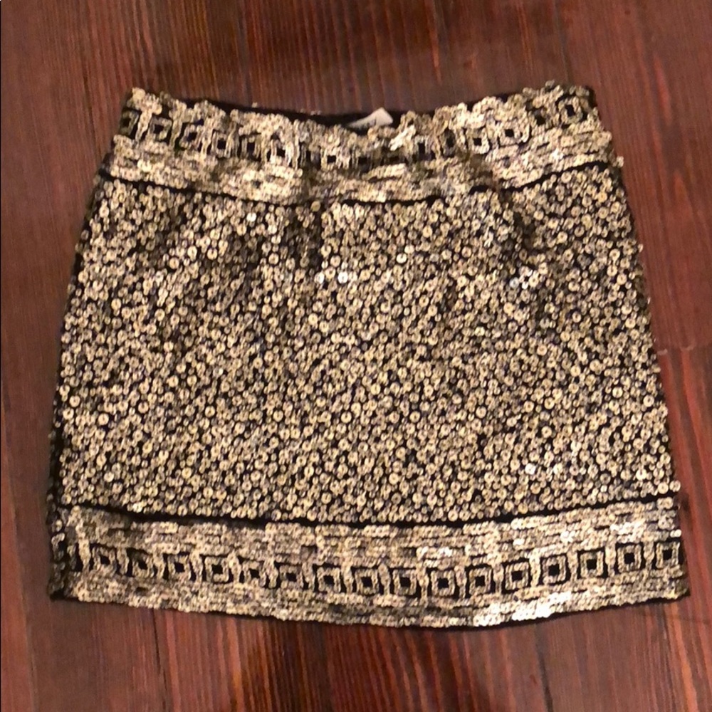 Black and gold sequin skirt